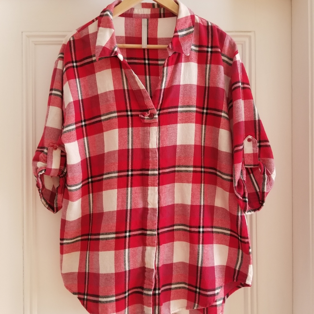 Denver Hayes Oversized Plaid Shirt. Size Medium